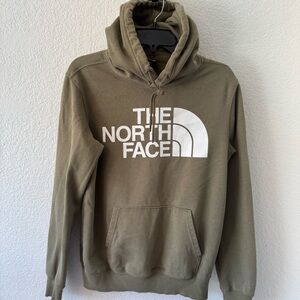 The North Face Men's Olive Green Hoodie Size Small With Large Logo